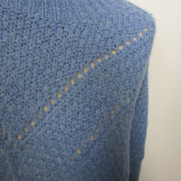 NWT Lulu’s Keep Cozy Dusty Blue Pointelle Knit Oversized Sweater Small - Picture 12 of 12